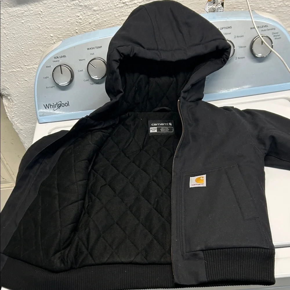 Carhartt Kids Black Hooded Puffer Coat - Picture 5 of 10